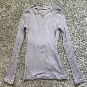 Madewell Ribbed Long-Sleeve Top in Light Lavender